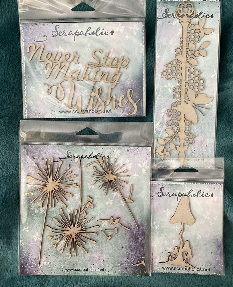 Lot of (4) Chipboard Accents by Scrapaholics, Quotes, Nature- New