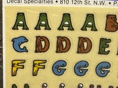 NOS NIP SEALED 80s Decal Specialties Animal Alphabet Letters & Number Stickers