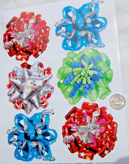 Current Stickers flat BOWS gift wrap birthday everyday silver blue green red