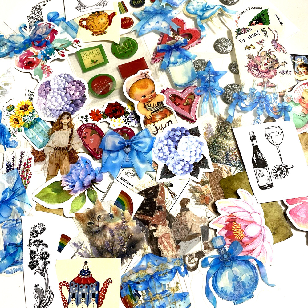 100pc Loose Sticker Lot Junk Journal Mystery Mini Grab Bag randomly chosen