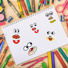3 Rolls 3000pcs Colorful Eye Nose Mouth Cute Self Adhesive Stickers Cartoon …
