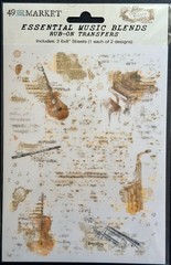 49 and Market Essential Music Blends Rub-On Transfers (2) 6×8 sheets VB-37797