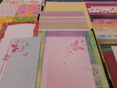 Scrapbooking Paper Mixed Lot Of 112, Various Sizes,Brands,Colors, w/Case
