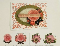 K&Company Beyond Postmarks BOTANICAL FLORAL FAN ACCENT – 4 pcs