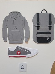 Back To School Backpack Jacket Converse Sports Combo Cardstock Die-Cuts #1-9