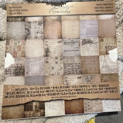 Tim Holtz Idea-ology Paper Stash French Industrial 12×12 Pad 36 Pages New