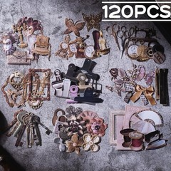 120 Pcs Vintage Scrapbooking Supplies for Junk Journal, Creative DIY Journaling