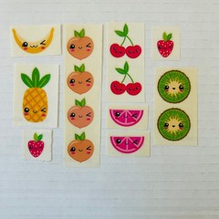 VINTAGE 1980s Stick n Sniff Scented Fruit Stickers PEACHES| PINEAPPLES | KIWI