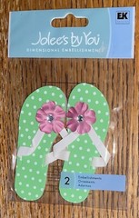 RARE Jolees Flip Flops🩴Thongs 3D Beach Summer Vacation Ocean Scrapbook Stickers