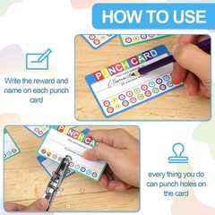 Punch Cards for Classroom, 240 Pack Kids Behavior Reward Punch Cards, Incenti…