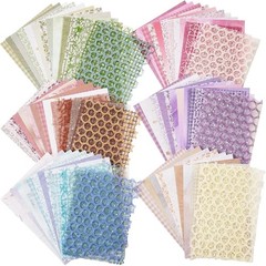 90 Sheets Scrapbook Paper & Decorative Mesh Fabric Assorted Set 6 Pack Mixed