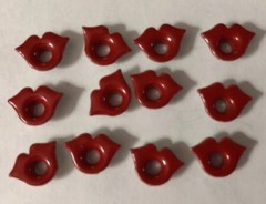 RED LIP ALUMINUM EYELET(12pc) Love•Wedding•Holiday•Couple•Kisses •Valentines Day