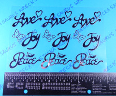 Peace Love Joy Silver Words Stickers Sheet