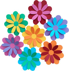10 inch Giant 3D Rainbow Paper Flower with Stickers for Flower Wall Stickers Roo