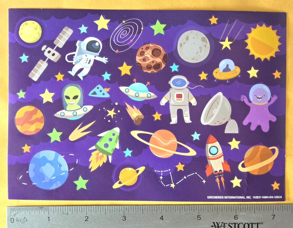 Space Exploration Scrapbooking Sticker Large Format Single Sheet