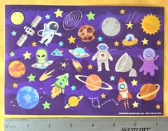 Space Exploration Scrapbooking Sticker Large Format Single Sheet