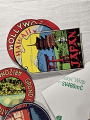 Lot Vintage Style Travel Stickers 7 New Matte 3M Peel Off Popular Destinations