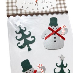 Meri Meri Snowman Christmas Tree Stickers Dimensional Embellishments Holiday