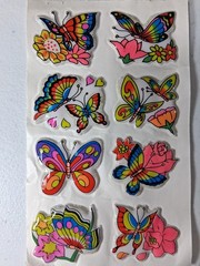 vintage 1980s imperial toy corp. puffy butterfly stickers