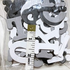 Chipboard Alphabet Letters Dimensional Scrapbook Embellishment Black White Grey
