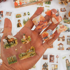448Pcs Autumn Scenery Scrapbook Stickers for Scrapbooking Supplies, Transparent