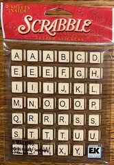 RARE Hasbro Jolees Mini Scrabble Letters Crossword Game Pieces Scrapbook Sticker