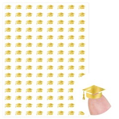 2400 Pcs Graduation Cap Mini Stickers Gold Foil Grad Hat Self-Adhesive Sticker D