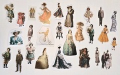 People & Children Junk Journal Kit Vintage Style Paper Stickers Images Ephemera