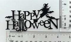 🕷️HAPPY HALLOWEEN PHRASE CARDSTOCK PAPER DIE CUT EMBELLISHMENTS * WITCH