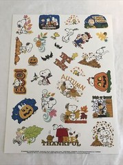 PEANUTS ‘HALLOWEEN/THANKSGIVING/AUTUMN /STICKERS -27 STICKERS -BUY MORE AND SAVE