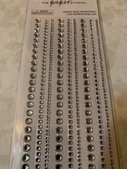 THE PAPER STUDIO 3D ADHESIVE GEMS ASSORTED SIZES 12.2” STRIPS 9PCS