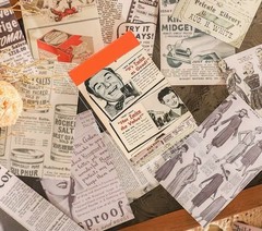 Vintage Advertising 50-Sheet Sticker Paper Book Scrapbook Washi Crafts Journal
