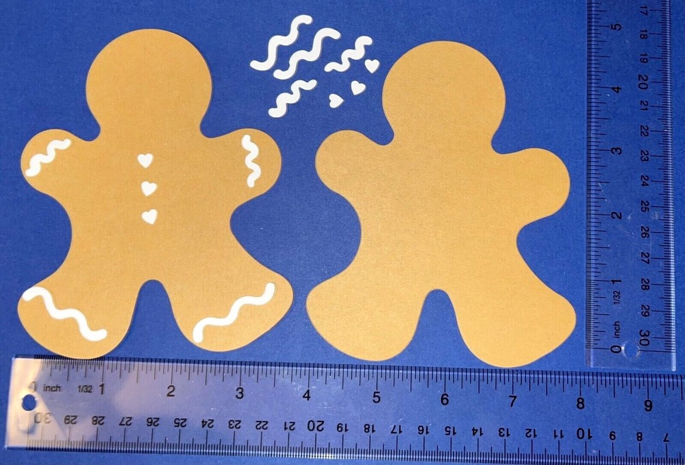 10 GINGERBREAD MAN #2 cardstock paper die cut embellishments CHRISTMAS