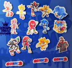 16pcs Sonic The Hedgehog Stickers Glossy Stickers