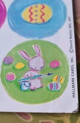 3 Hallmark Easter Stickers EGGS bunnies chicks baskets 1 David Walker res art