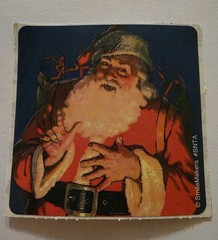 Vintage Haddon Sundblom Smile Maker Santa Claus Stickers 2.5″ x 2.5″ Rare