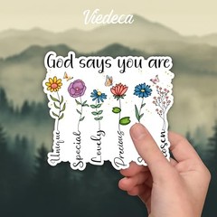 (3Pcs) God Says You are Unique Special Lovely Sticker Inspirational Christian
