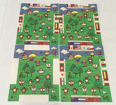 Vintage sticker sheets various country flags and people AGC inc. brand