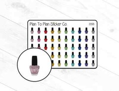2058~~Glitter Nail Polish Planner Stickers.