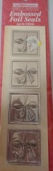 Embossed Foil Seals Silver Ribbon Scrapbooking Paper Crafts = M