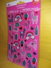 Celebrate Valentine’s Day Llama’s Foil Stickers 40 Count x 2