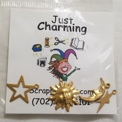 NEW Metal Charms CELESTIAL MOON STAR SUN Scrapbooks Crafts Silver Gold Tone -A