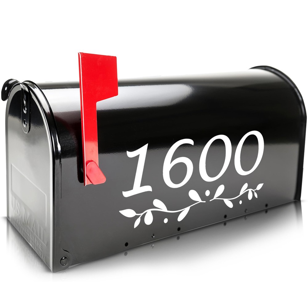 Mailbox Address Numbers, 3 Inch Reflective Decals, 5 Sets 0-9, White