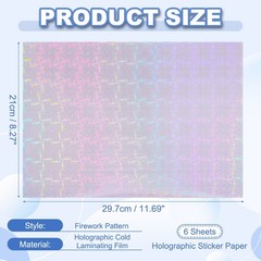 12x8in Holographic Laminate Sheets 6Pcs Sticker Paper Windmill Pattern