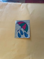 Vintage 1980s Ctp Foil Rain Umbrella Stickers