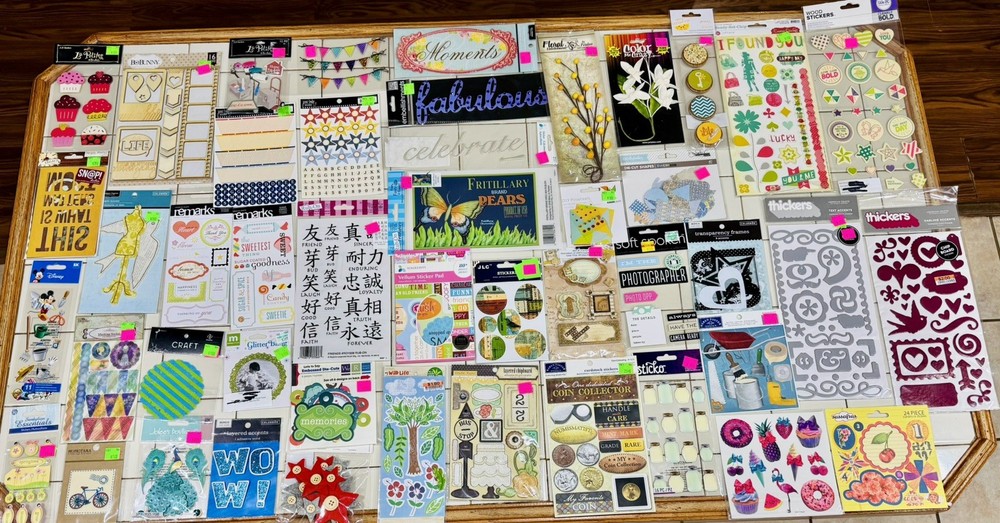HUGE LOT of 66 MISCELLANEOUS Scrapbooking Stickers! Jolee’s Boutique, La Petites