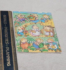 Vintage Gibson Greetings GGI Pig Farmers Hog Family 1 Sticker Sheet Tina RARE