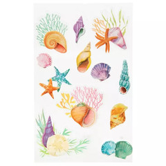 Glitter Summer Seashells 3D Epoxy Stickers Planner Supply Papercraft Crafts