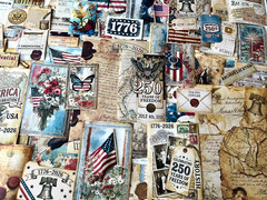250pcs AMERICA 250 USA JUNK JOURNAL-SCRAPBOOK KIT W/JOURNAL – AUTHENTIC EPHEMERA
