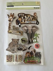 Recollections Autocollants Stickers 10 Pieces Safari Wildlife Zoo Jungle